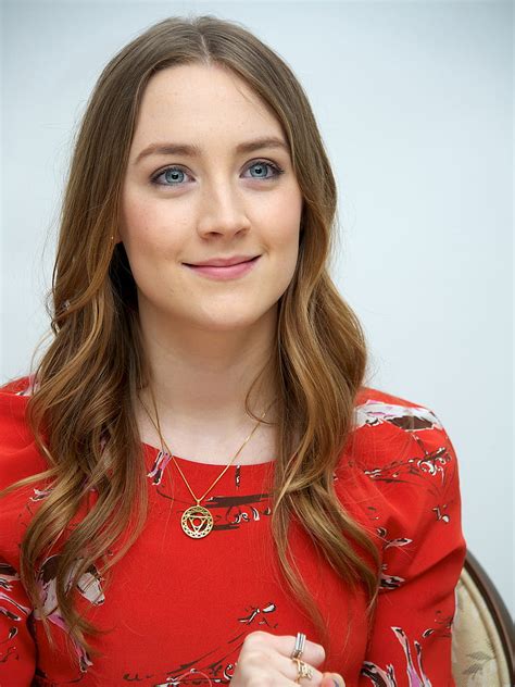 Actress Women Saoirse Ronan Blue Eyes Red Shirt Hd Phone Wallpaper