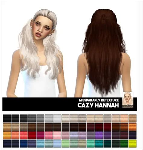Sims 4 Hairs Miss Paraply Cazy Hair Retextured