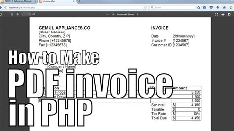 How To Make Printable Pdf Invoices In Php Php Fpdf Tutorial 1 Youtube