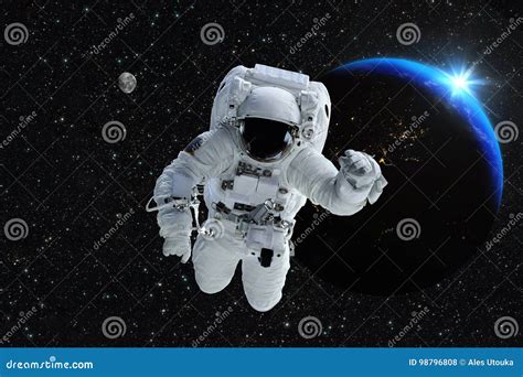 Astronaut Spaceman Outer Space People Planet Earth Moon Beautiful Blue