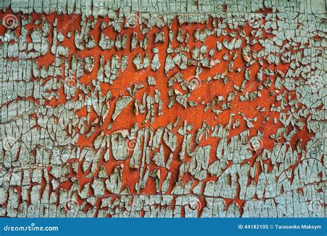Old Green Cracked Paint On Rusty Metal Surface Stock Image Image Of