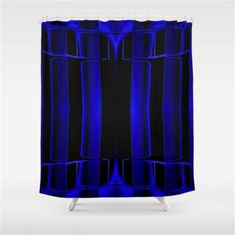 Black Shower Curtain Royal Blue Shower Curtain Geometric