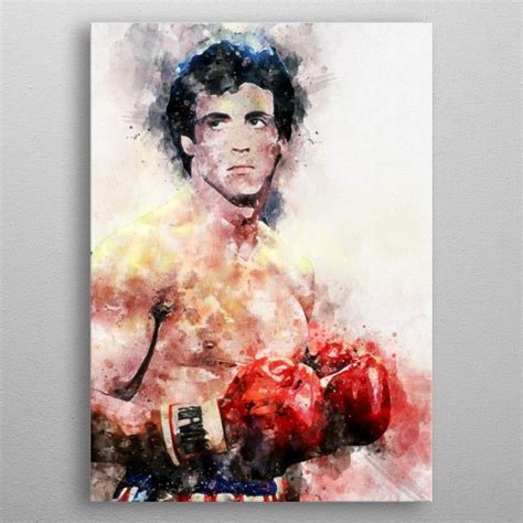 Rocky Balboa Poster Made Out Of Metal Watercolour Of Rocky Balboa