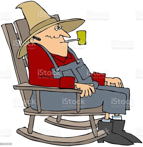Old Man In A Rocking Chair Stock Illustration Download Image Now
