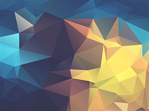 2000x1500 Minimalism Abstract Low Poly Geometry Yellow Blue Digital