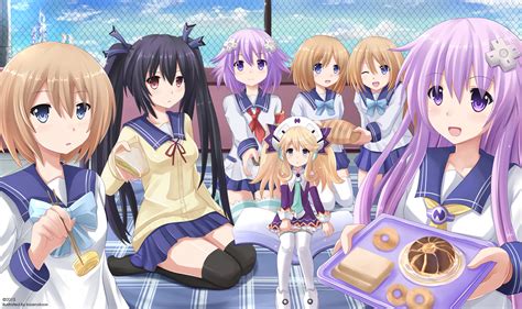Neptune Noire Blanc Nepgear Rom And 2 More Neptune Drawn By