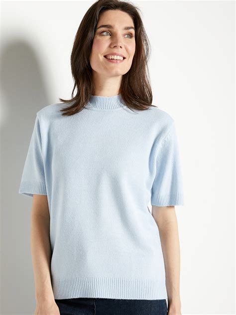 Pulls col montant atlas for men blancs lavable en machine à manches longues taille m pour femme. Pull col montant manches courtes - Balsamik