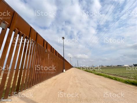 Usmexico Border Border Wallwalls And Security Roads Stock Photo