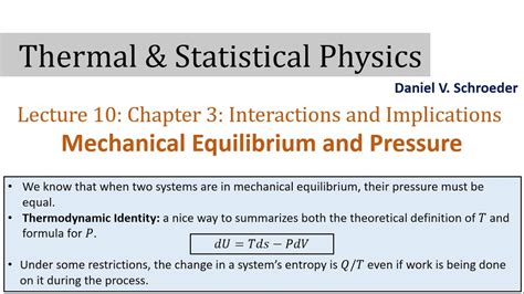 10 Mechanical Equilibrium And Pressure Thermal And Statistical