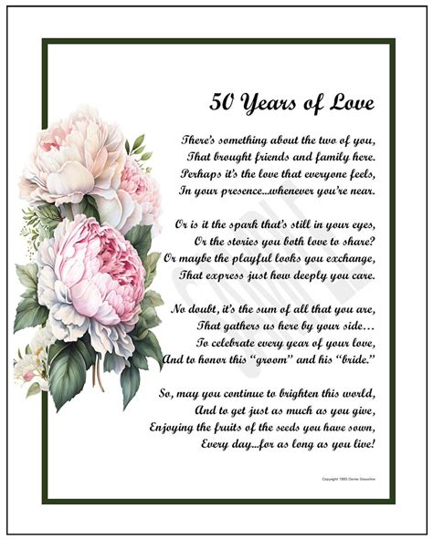 50th Anniversary Poem Digital Download 50th Wedding Anniversary