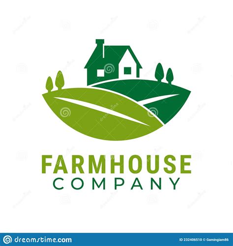 Farmhouse Logo Agriculture Vector Black Emblem Natural Product