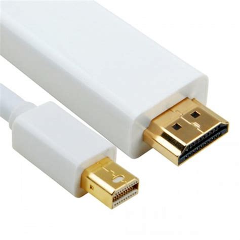 Latest mini displayport specifications this cable utilizes the latest mini dp specifications to achieve the highest transmission rate, capable of hd resolutions. White Male Thunderbolt Mini Display Port to Male HDMI ...
