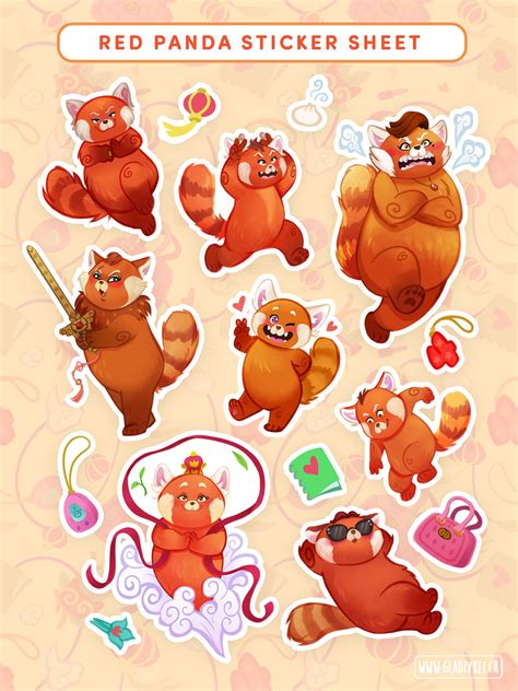 Gladzy Kei Red Panda Sticker Sheet — Gladzykei