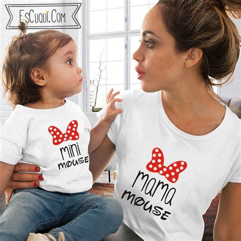 Camisetas Madre Hija Mouse Ropa Mama E Hijo Trajes
