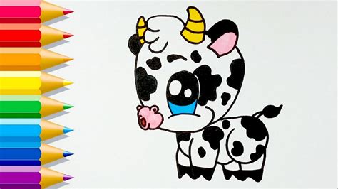 Aprende A Dibujar Una Vaca Kawaii Fácil 💙 Youtube