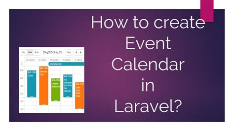How To Create An Event Calendar In Laravel Youtube