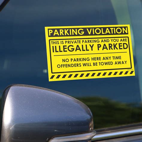 Parking Violation Stickers For Cars Fluorescent Yellow 100 No