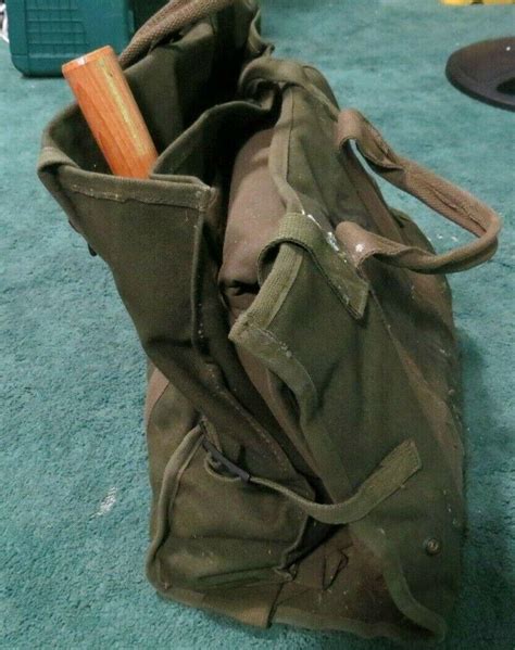 Vintage Us Army Ww2 Era Tent Tarp Repair Kit With Spare Canvas And Tools