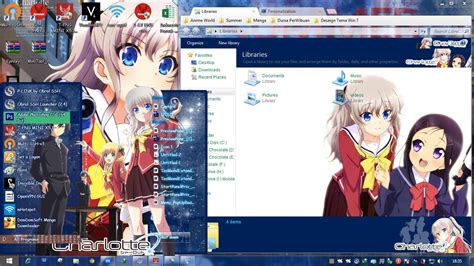 Charlotte Windows 7 Theme By Hatsuanto Windows 7 Anime