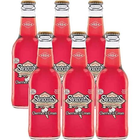 Stewarts Original Cherry N Cream Soda 12 Oz Glass Bottle Pack Of 6 Total Of 72 Oz
