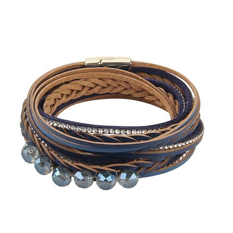 Bfiyi Cuff Bracelets For Women Charm Leather Bangle Woven Wristband