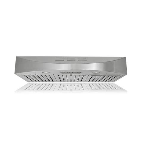 Under cabinet range hood with ducted / ductless convertible duct, slim kitchen stove vent with, 3 speed exhaust fan, reusable. KOBE Range Hoods 36 in. 400 CFM Ductless Under Cabinet ...