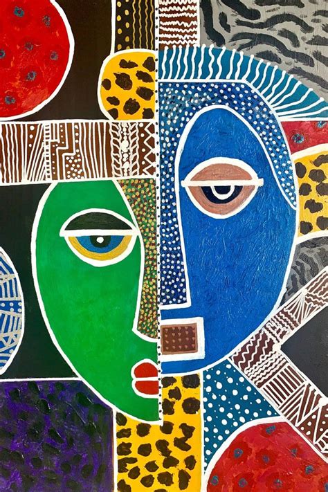 Art Africain Impression Sur Toile Contemporaine Art Mural De Etsy