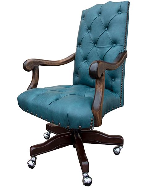 Here are the 4 best desk chairs for back pain. Executive Desk Chairs : Chisum Saloon Turquoise Desk Chair