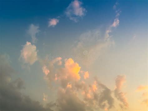 Sunset With Soft Blue Sky Late Afternoon Background Early Morning Blue