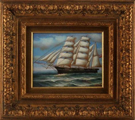 H Parker Clipper Ship Nautical Art Oil Painting