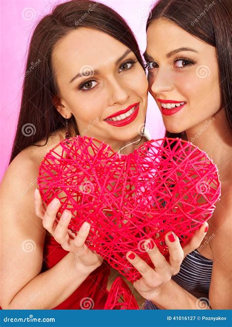 Two Lesbian Women Kissing In Erotic Foreplay Game Stock Image Image