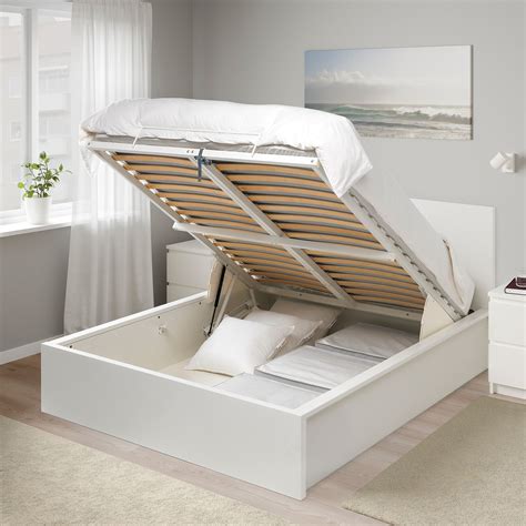 Choose from different combinations of bed frames boxes and drawers. IKEA - MALM Pull up storage bed white | Diy storage bed ...