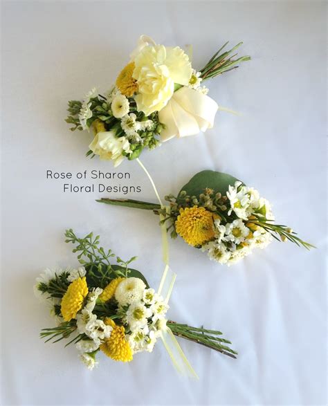 Wildflower Boutonnieres And Corsages Yellow And White Yellow White