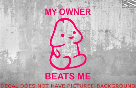 My Owner Beats Me Decal Sticker Vinyl EBay