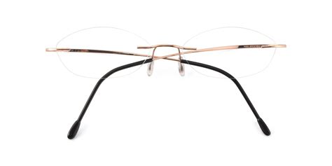 Rose Gold Flexible Oval Rimless Eyeglasses Marv