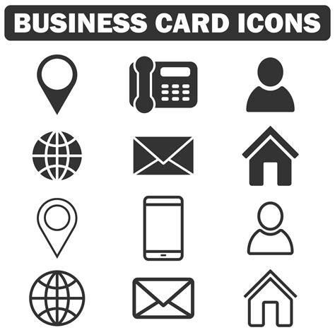 Business Card Icon Collection 3340290 Vector Art At Vecteezy