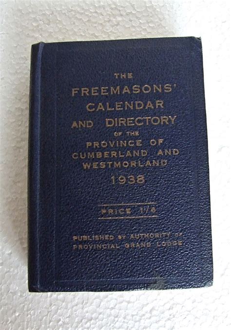 Masonic Book The Freemasons Calendar And Directory For Etsy Uk