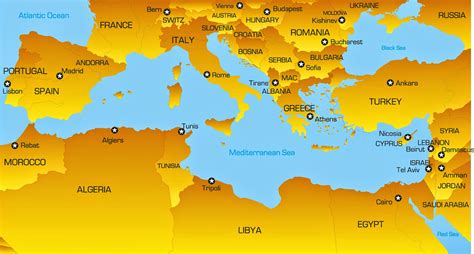 The Mediterranean And Middle East Map Map