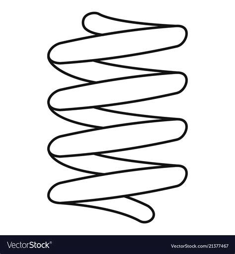 Car Spring Coil Icon Outline Style Royalty Free Vector Image