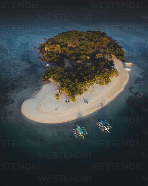 Aerial View Of Boats Around Pass Island In Busuanga Palawan