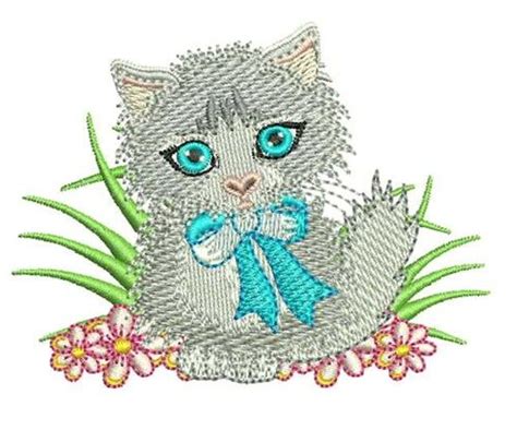 Cute Kitty Cat Embroidery Design Annthegran Nursery Furniture White