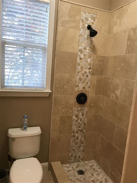Pebble Waterfall Shower Shower Tile Designs Shower Tile Bathroom Redo