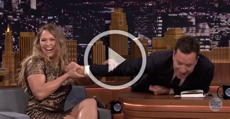 Ronda Rousey Demonstrates Infamous Armbar On Jimmy Fallon