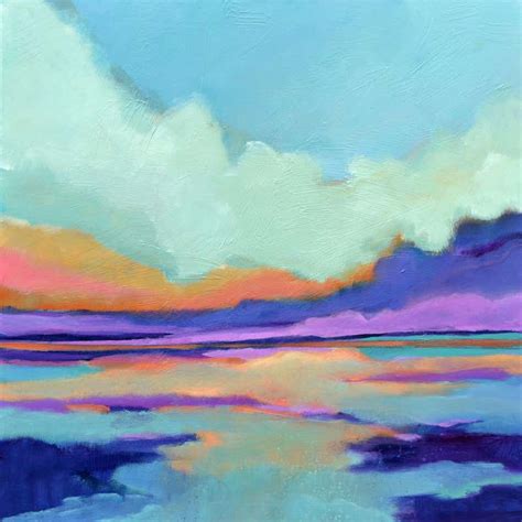 Filomena Booth Sunrise Reflection Painting Acrylic On Canvas For