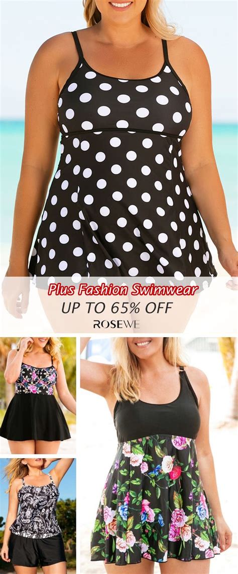 Plus Size Polka Dot Print Black One Piece Swimdress Plus Size Bikini