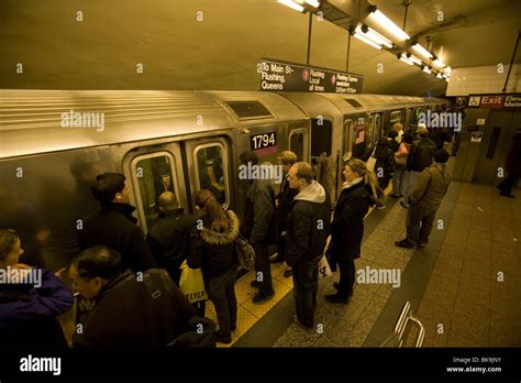 Grand Central Station Stop On The No 7 Subway Train In Manhattan At