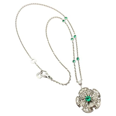 Bulgari Divas Dream Diamond Emerald White Gold Pendant Necklace At 1stdibs