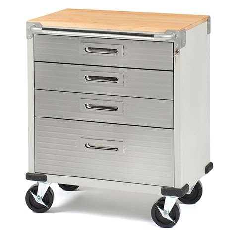 Seville Classics Ultra Hd 4 Drawer Timber Top Roll Cabinet