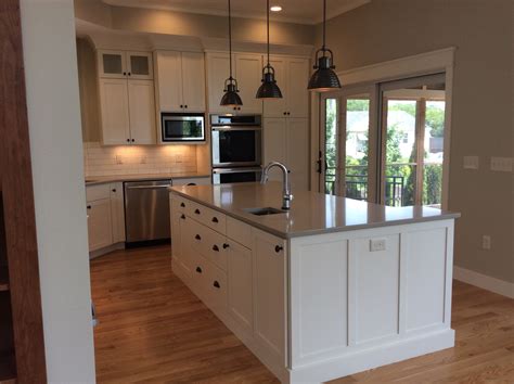 Shaker Kitchen Cabinets White Painted With Island