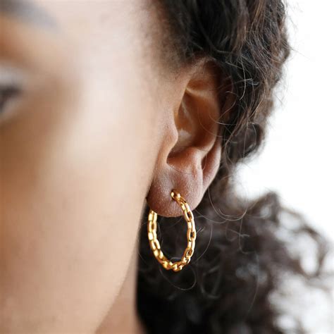 Gold Chain Hoop Earrings By Lisa Angel Notonthehighstreet Com